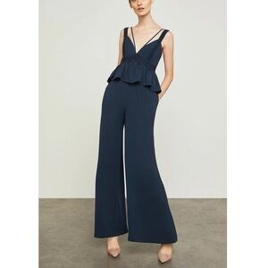 BCBGMAXAZRIA Navy Peplum Jumpsuit